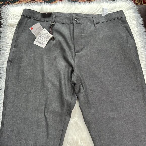 Zara Charcoal Gray Slim Stretch Melange Pants - Picture 3 of 7
